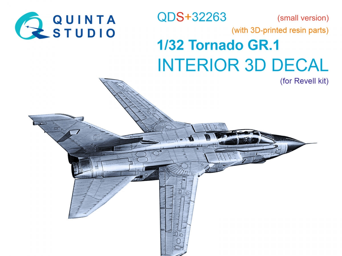 Quinta Studio QDS+32263 Tornado GR.1 3D-Printed &amp; coloured Interior on decal paper (Revell) (Small version) (with 3D-printed resin parts) 1/32