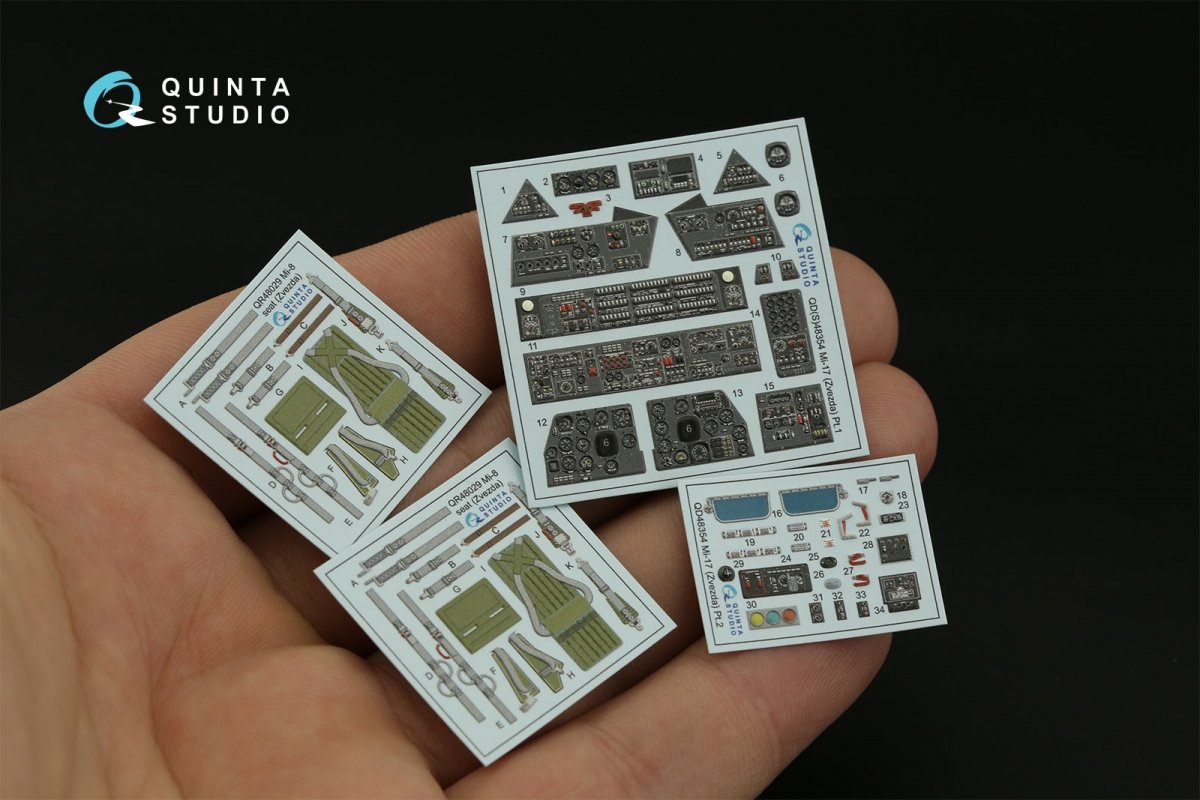Intérieur imprimé en 3D et coloré sur papier décalcomanie (Zvezda) Quinta Studio QD48354 Mi-17 (version export Mi-8MT) 1/48 – image 4