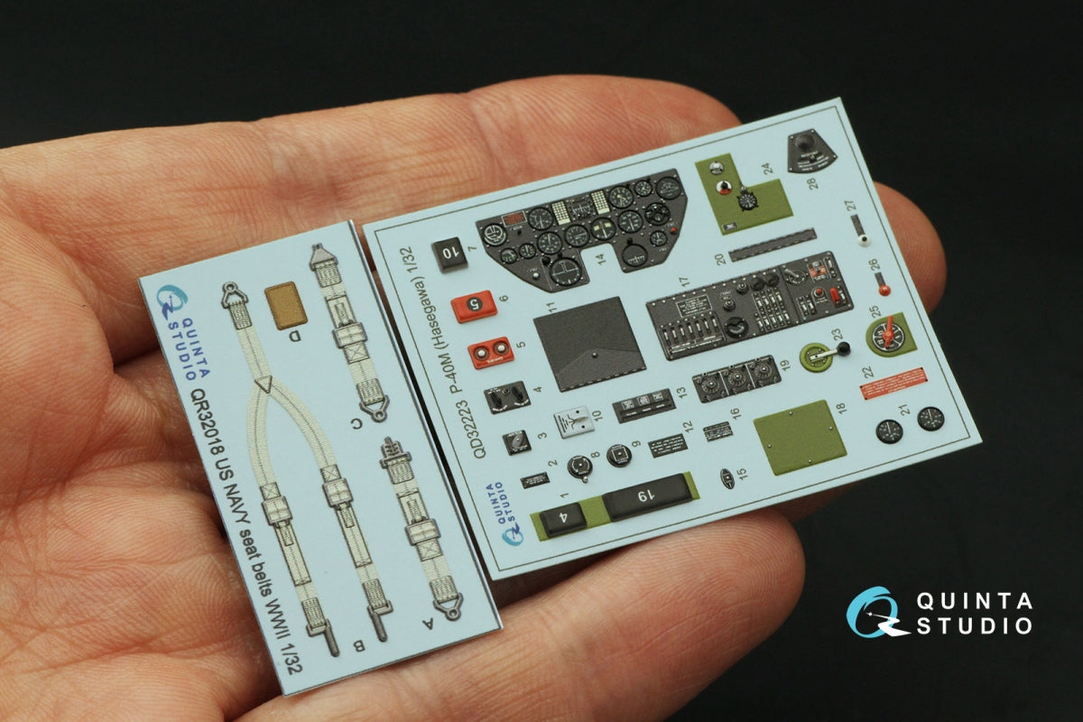 Quinta Studio QD32223 P-40M 3D-Printed coloured Interior on decal paper (Hasegawa) 1/32 – immagine 3