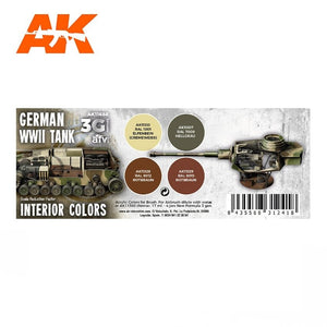 AK Interactive AK11688 3G GERMAN WWII TANK INTERIOR COLORS 4x17 ml – immagine 2