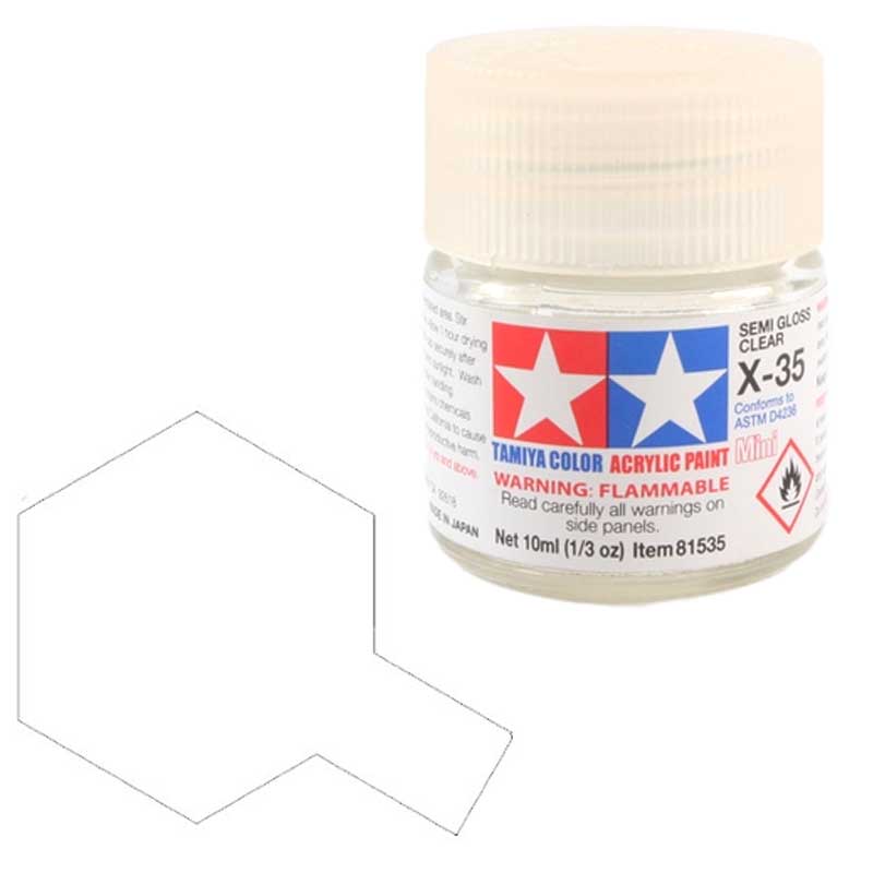Tamiya X35 Semi Gloss Clear (81535) Acrylic paint 10ml