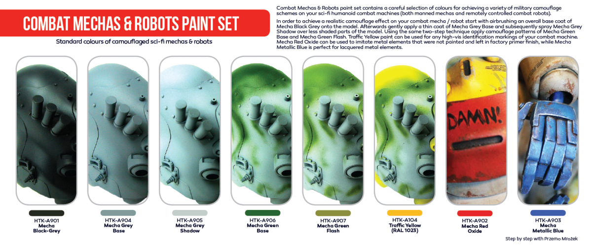 Hataka HTK-AS41 Combat Mechas &amp;amp; Robots paint set – zdjęcie 2