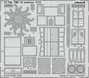 Eduard BIG72191 Grumman TBF-1C Avenger - Big Ed Set Hobby Boss Kits 1/72