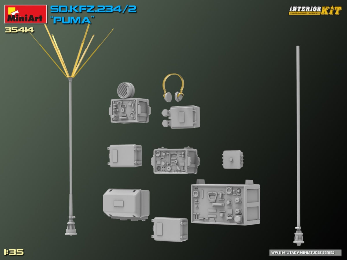 MiniArt 35414 Sd.Kfz. 234/2 PUMA. INTERIOR KIT 1/35 – immagine 28