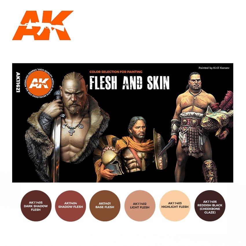 AK Interactive AK11621 FLESH AND SKIN COLORS – immagine 2