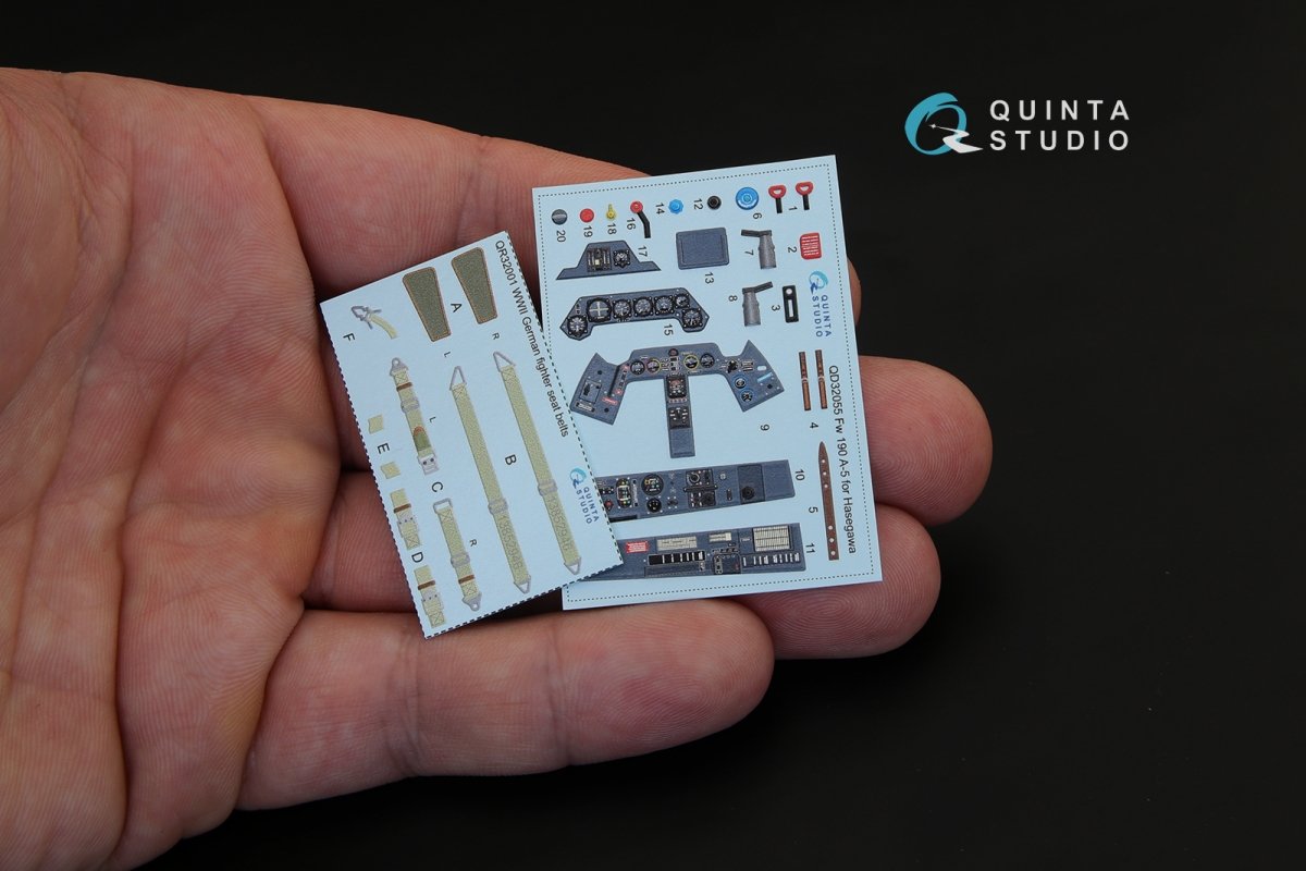 Quinta Studio QD32055 FW 190A-5 3D-Printed &amp;amp; coloured Interior on decal paper (for Hasegawa kit) 1/32 – imagen 2