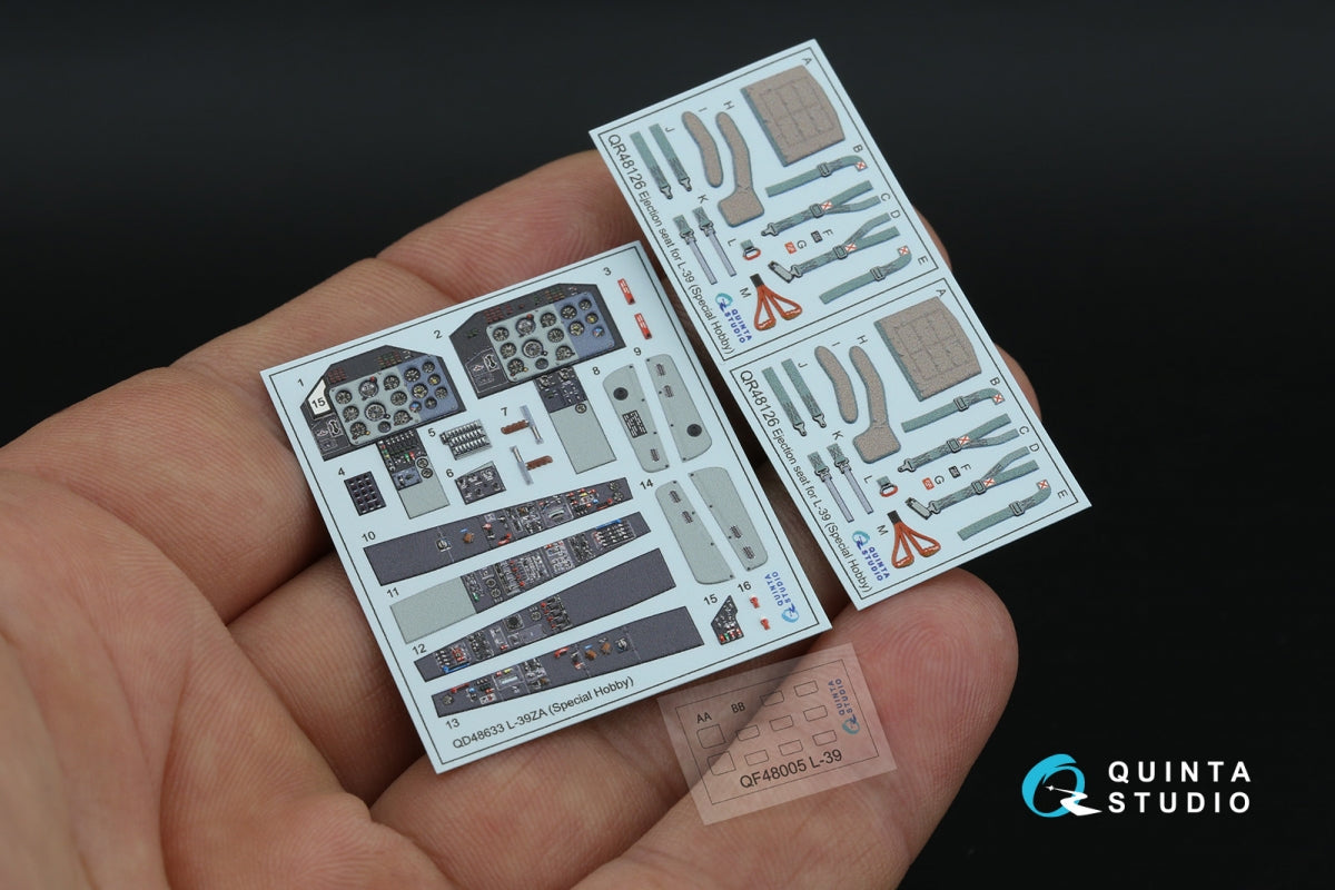 Quinta Studio QD48633 L-39ZA 3D-Printed &amp; coloured Interior on decal paper (Special Hobby) 1/48