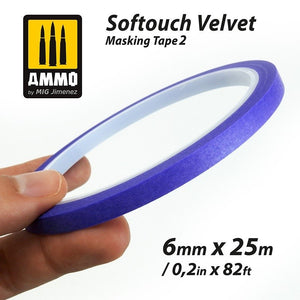 AMMO of Mig Jimenez 8241 SOFTOUCH VELVET MASKING TAPE 2 (6mm X 25M) – immagine 2