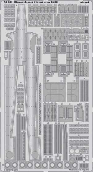 Eduard 53081 Bismarck partie 2 - zone avant 1/200 TRUMPETER