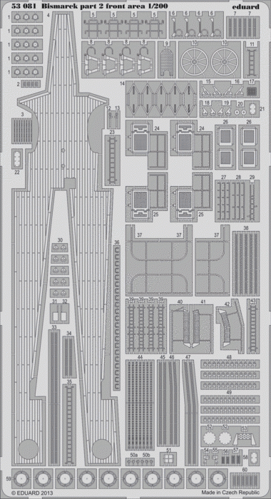 Eduard 53081 Bismarck partie 2 - zone avant 1/200 TRUMPETER