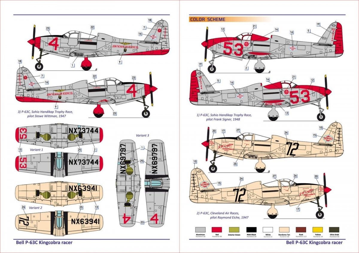 Dora Wings 48007 Bell P-63C Kingcobra Racer Sohio Handycap 1/48 – imagen 3