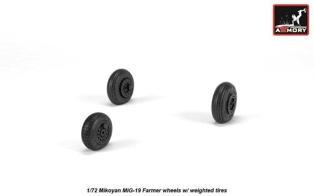 Armory Models AW72051 Mikoyan MiG-19 Farmer wheels w/ weighted tires 1/72 – Bild 2