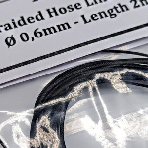 Yamamoto Model Parts YMPTUN75 Braided Hose Line Black 0,6mm 2m 1/24 – immagine 2