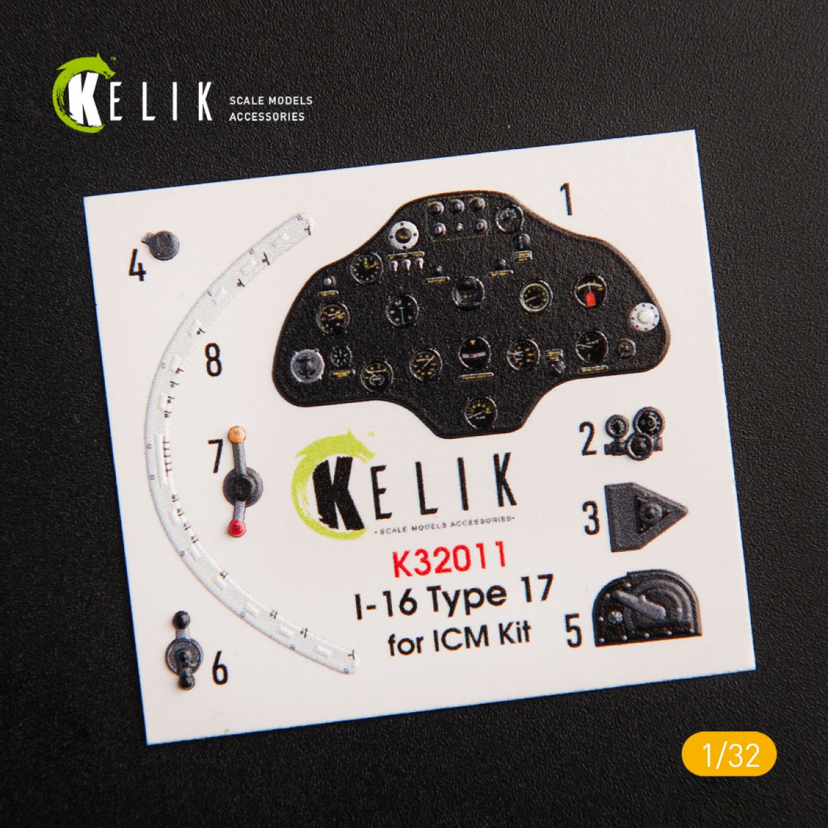 KELIK K32011 I-16 TYPE 17 - INTERIOR 3D DECAL FOR ICM KIT 1/32 – immagine 3