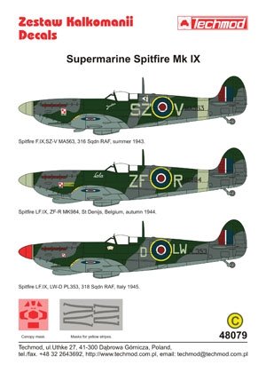 Techmod 48079 - Supermarine Spitfire IX 1/48 – immagine 2