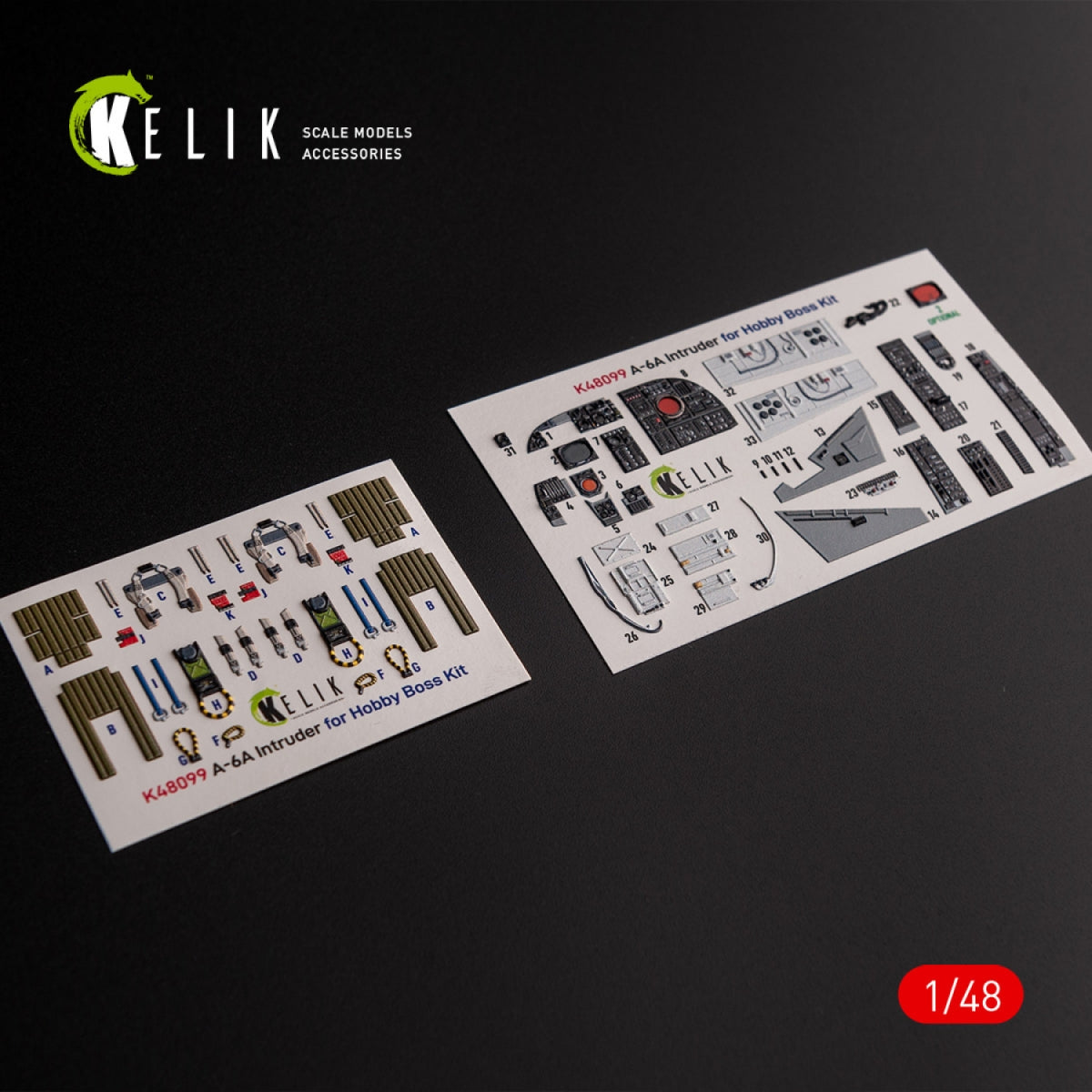 KELIK K48099 A-6A Intruder - interior 3D decals for HobbyBoss kit 1/48