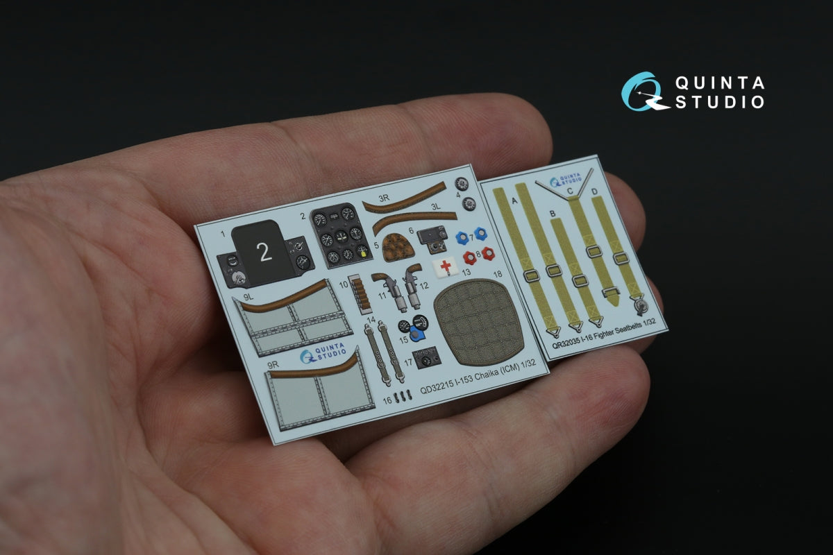 Quinta Studio QD32215 I-153 3D-Printed coloured Interior on decal paper (ICM) 1/32 – immagine 3