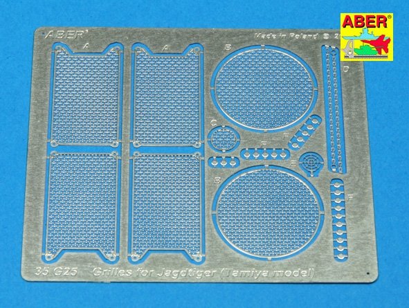 Aber 35G25 Grilles for german self proppeled gun Sd.Kfz.186 Jagdtiger 1/35