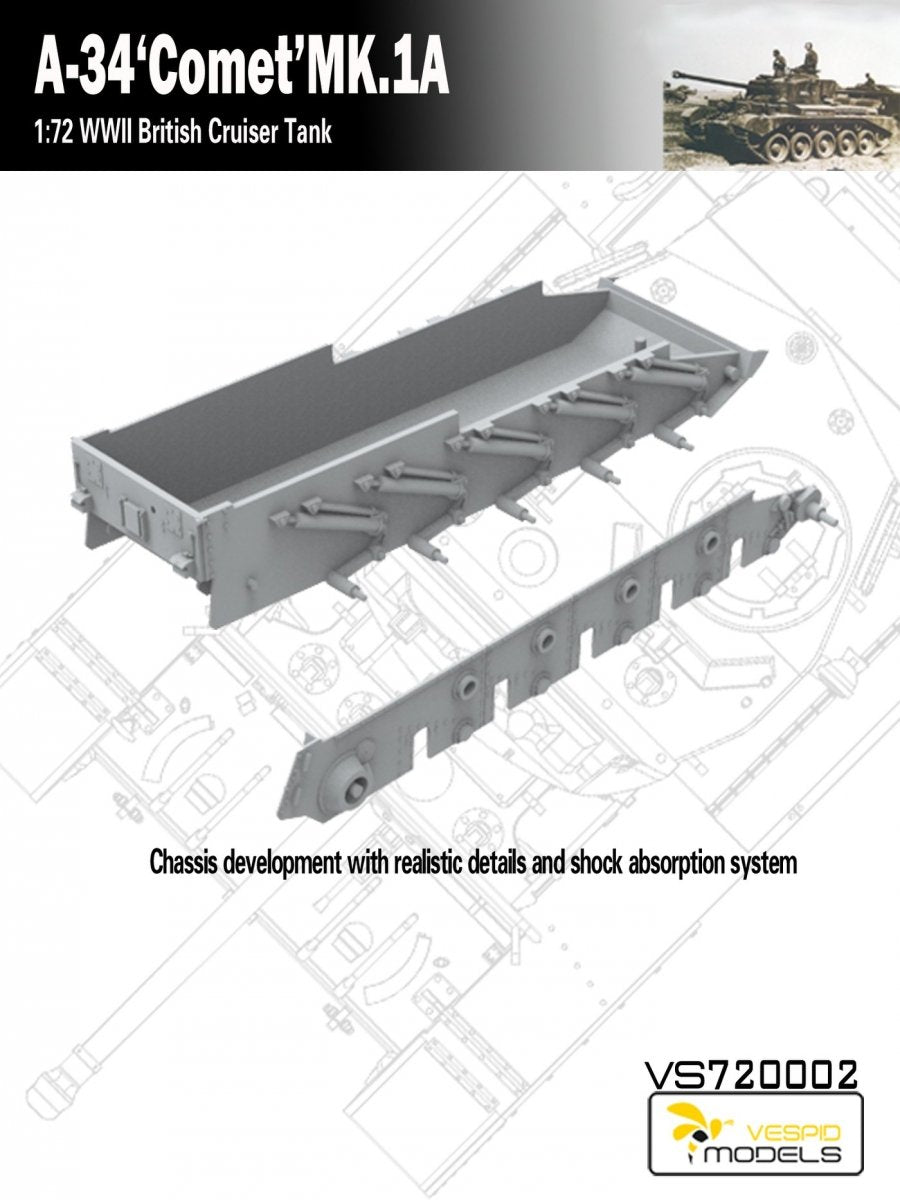 Vespid Models VS720002 A-34 &amp;#39;Comet&amp;#39; MK.1A British Cruiser Tank 1/72 – Bild 5