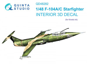 Quinta Studio QD48282 F-104A/С 3D-Printed &amp;amp; coloured Interior on decal paper (Kinetic) 1/48