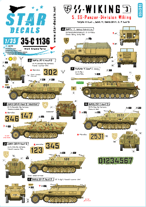 Star Decals 35-C1136 SS-Wiking # 3 1/35