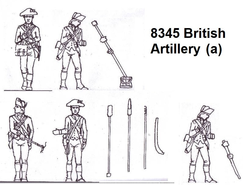 Hat 8345 American War of Independence - British Artillery 1/72