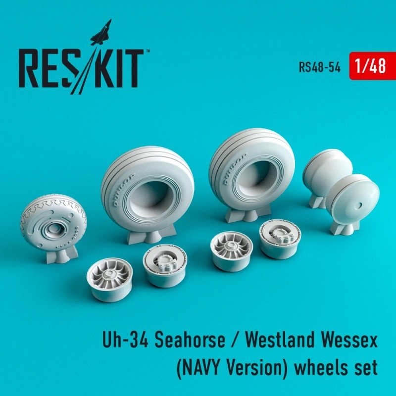 RESKIT RS48-0054 Uh-34 Seahorse / westland wessex (Version Marine) jeu de roues 1/48