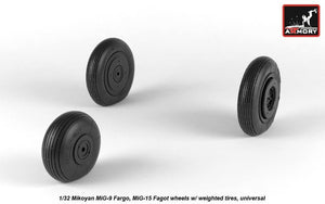 Armory Models AW32014 Mikoyan MiG-15bis Fagot (late) / MiG-17 Fresco wheels w/ weighted tires 1/32 – Bild 3