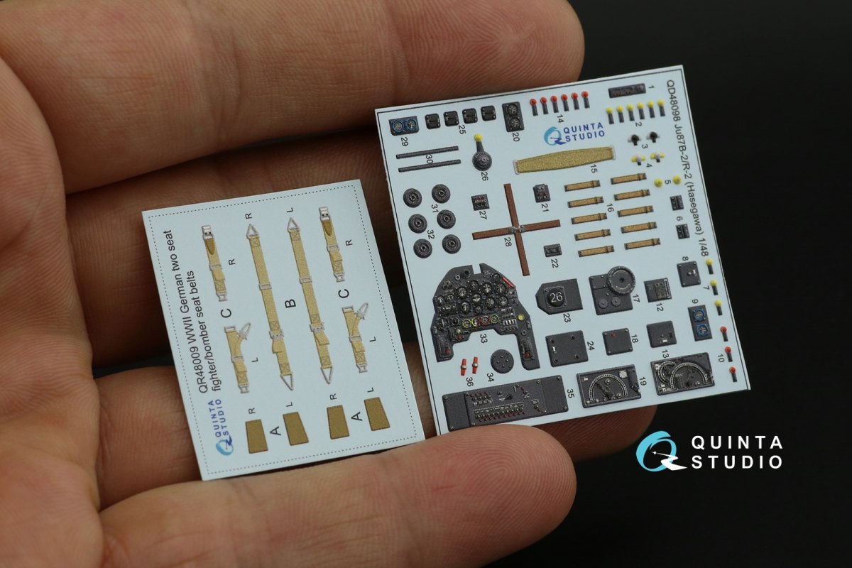 Quinta Studio QD48098 Ju 87B-2/R-2 3D-Printed &amp;amp; coloured Interior on decal paper (Hasegawa) 1/48 – Bild 10