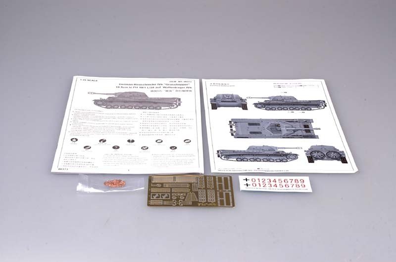 Trumpeter 00373 Heuschrecke IVb Grasshopper 10.5cm le FH 18/1 L/28 auf Waf 1/35 – immagine 3