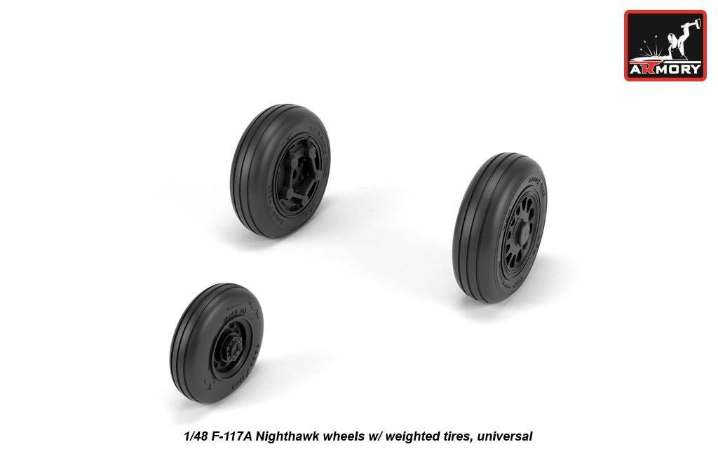 Armory Models AW48322 F-117A Nighthawk wheels w/ weighted tyres 1/48 – immagine 4
