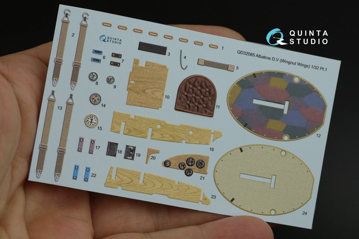 Quinta Studio QD32085 Albatros D.V 3D-Printed &amp;amp; coloured Interior on decal paper (Wingnut Wings) 1/32 – immagine 11