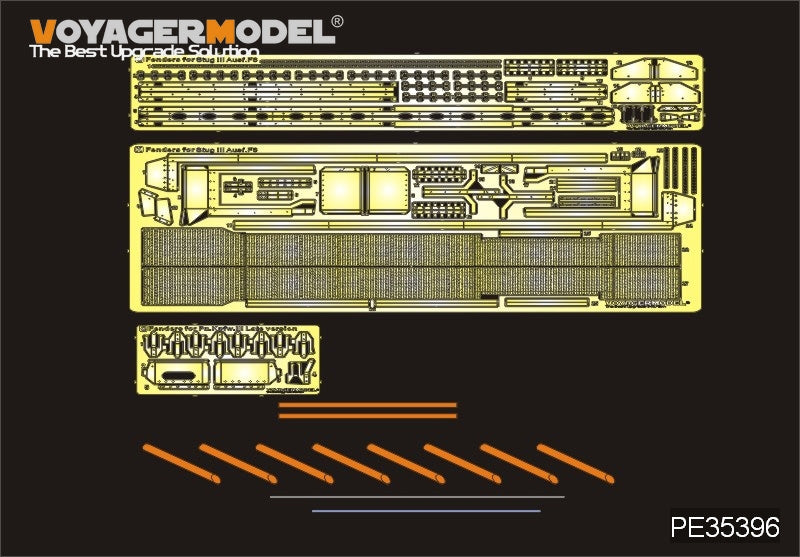 Voyager Model PE35396 WWII German StuG.III Ausf.F8 fenders For DRAGON 6644 1/35