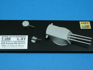 Aber 350L-51 Set of barrels 356mm x 12; 127mm x 20; 28mm x 8 for Arizona class battleships 1/350 – zdjęcie 3