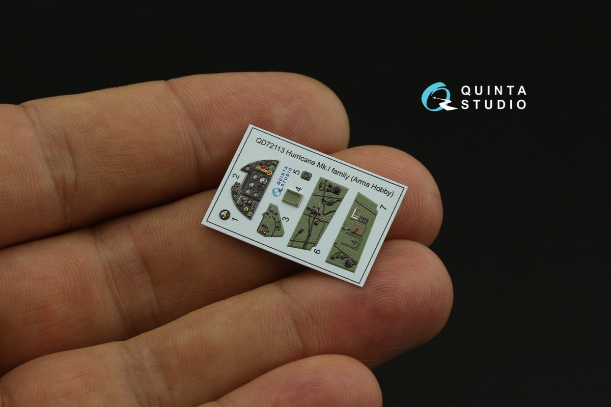 Quinta Studio QD72113 Hurricane Mk.I family 3D-Printed coloured Interior on decal paper (Arma Hobby) 1/72 – immagine 5