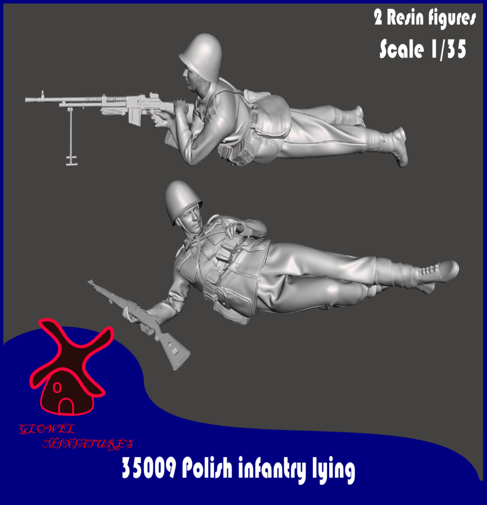 Glowel Miniatures 35009 Infanterie polonaise couchée 1/35