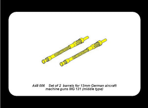 Aber A48 006 Set of 2 barrels for German 13mm aircraft machine guns MG 131 (middle type) 1/48 – immagine 7