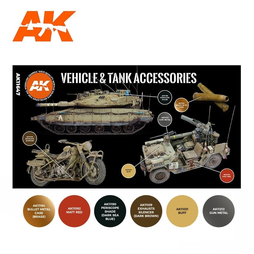 AK Interactive AK11647 3G VEHICLE AND TANK ACCESSORIES 6x17ml – Bild 2