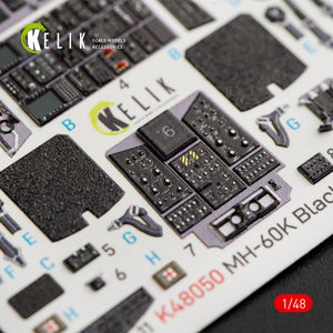 KELIK K48050 MH-60K BLACK HAWK INTERIOR 3D DECALS FOR ITALERI KIT 2666 1/48 – immagine 4