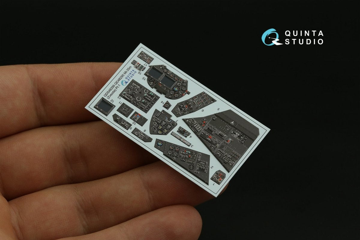 Quinta Studio QDS-48295 Mi-35M 3D-Printed &amp;amp; coloured Interior on decal paper (Zvezda) (Small version) 1/48 – immagine 7