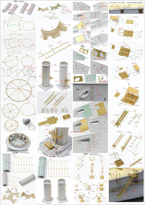 Pontos 23008F1 IJN MIKASA 1905 Detail Up Set 1/200 – immagine 16