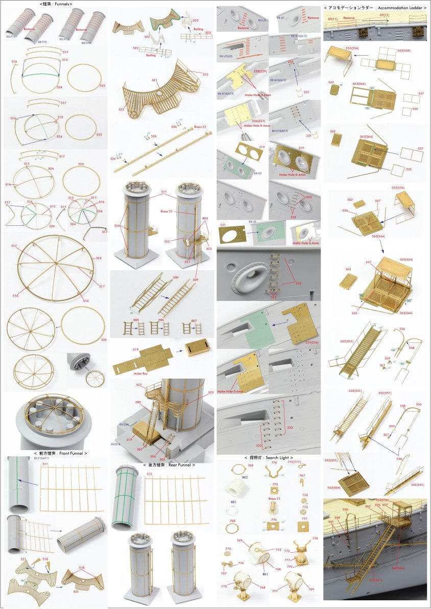 Pontos 23008F1 IJN MIKASA 1905 Detail Up Set 1/200 – immagine 16