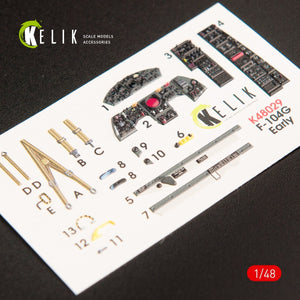 KELIK K48029 F-104G &amp;quot;STARFIGHTER&amp;quot; EARLY TYPE INTERIOR 3D DECALS FOR HASEGAWA KIT 1/48 – immagine 2