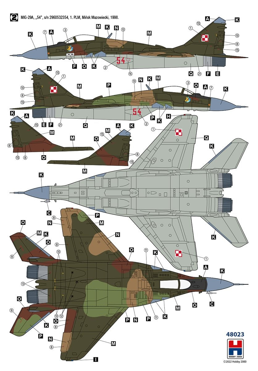 Hobby 2000 48023 MiG-29 Polish Air Force ( ACADEMY + CARTOGRAF + MASK ) 1/48 – zdjęcie 5