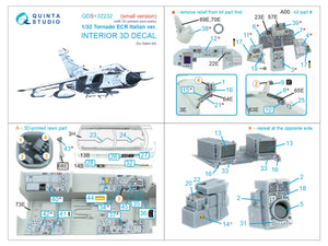 Quinta Studio QDS+32232 Tornado ECR Italian 3D-Printed &amp;amp; coloured Interior on decal paper (Italeri) (Small version) (with 3D-printed resin parts) 1/32 – imagen 2
