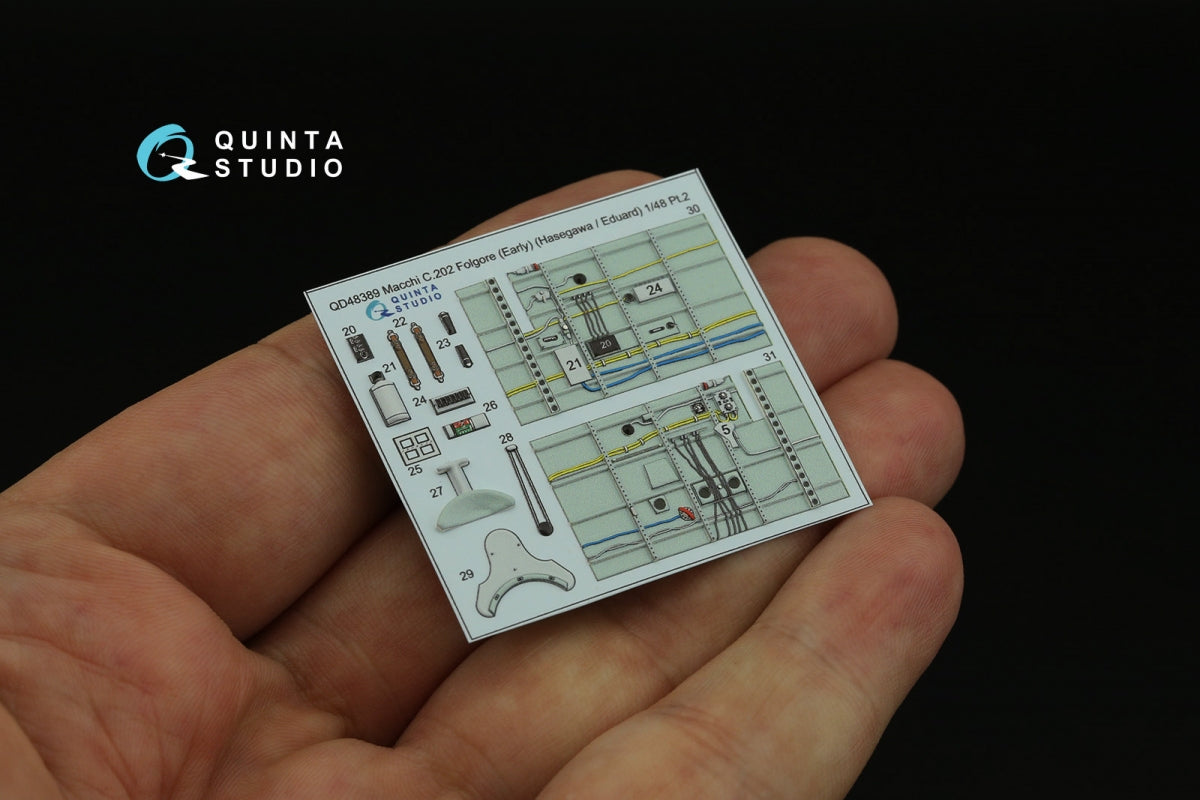 Quinta Studio QD48389 Macchi C.202 Folgore Early 3D-Printed &amp;amp; colored Interior on decal paper (Hasegawa/Eduard) 1/48 – image 5