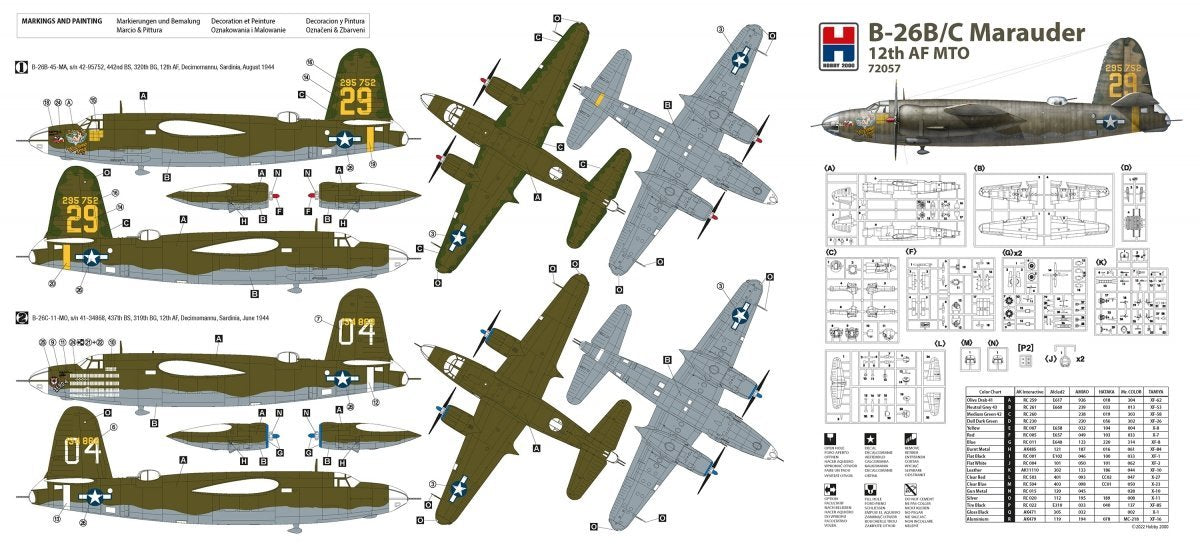 Hobby 2000 72057 B-26B/C Marauder (HASEGAWA + CARTOGRAPHIE + MASQUES) 1/72 – image 2