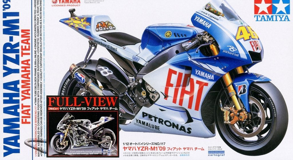 Tamiya 14128 Yamaha YZR-M109 Fiat Vue complète (1/12)