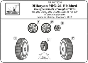 Armory Models AW72050 Mikoyan MiG-21 Fishbed wheels w/ weighted tires, late 1/72 – image 6
