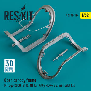 RESKIT RSU32-0114 CADRE DE VERROUILLAGE OUVERT MIRAGE 2000 (B,D,N) POUR KITTY HAWK / KIT ZIMIMODEL (IMPRIMÉ EN 3D) 1/32